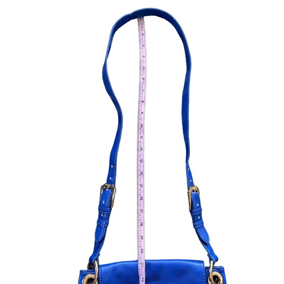 Monet Blue Crossbody Purse with Gold Hardware - Picture 13 of 14